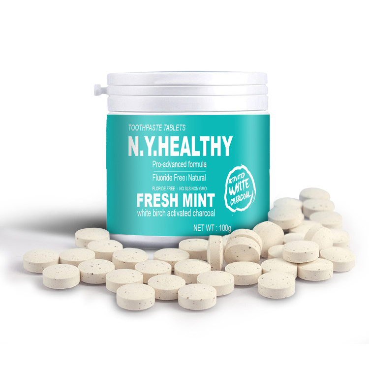 Kích thước thông thường Kem đánh răng hữu cơ Baking Mint Viên thuốc làm trắng miệng Du lịch dành cho người lớn