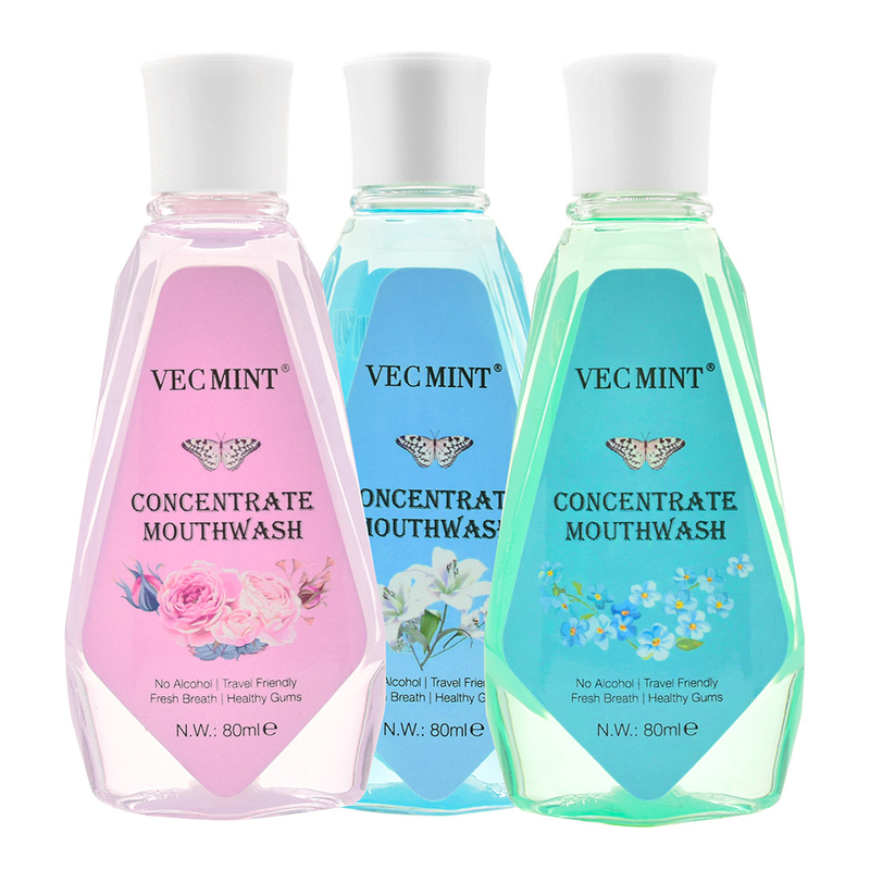 VECMINT Không cồn 80ml hương vị hoa chống vi khuẩn tập trung rửa miệng rửa miệng rửa răng