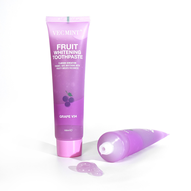 VEC MINT 100ml Hương vị trái cây Mắt tẩy trắng Làm sạch cơ bản Chăm sóc răng miệng Kem đánh răng làm mới
