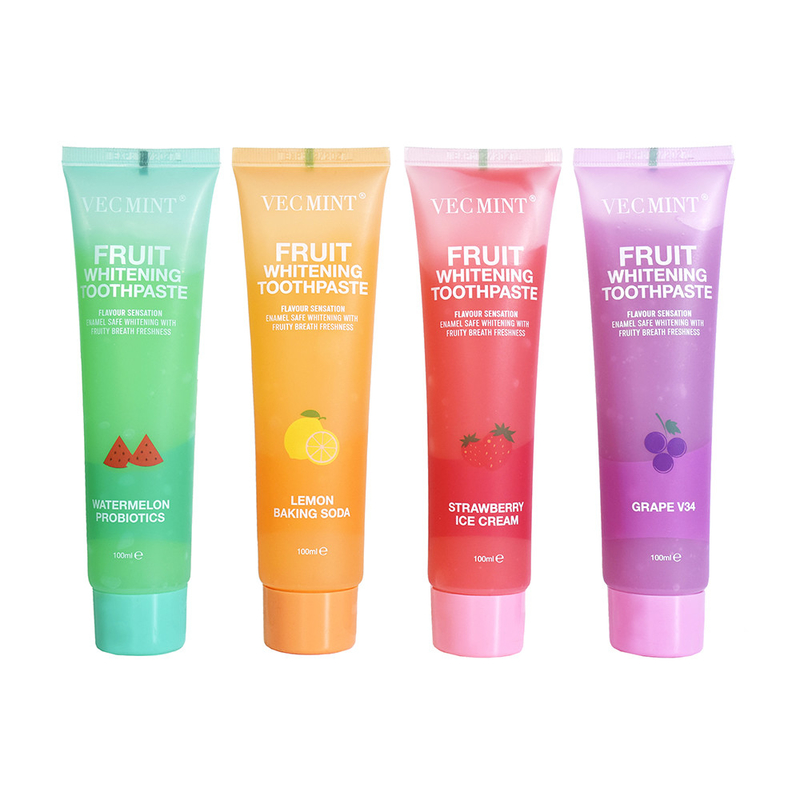 VEC MINT 100ml Hương vị trái cây Mắt tẩy trắng Làm sạch cơ bản Chăm sóc răng miệng Kem đánh răng làm mới