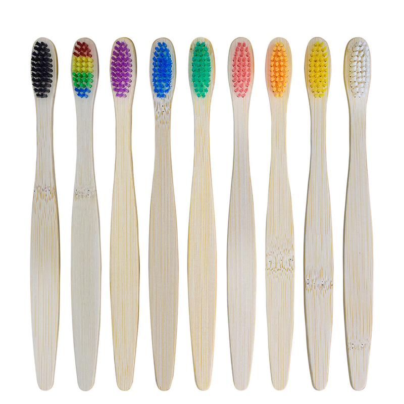 Tùy chỉnh bán buôn sản phẩm tự nhiên Eco Biodegradable màu sắc Soft Hotel Bamboo Toothbrush With Packaging