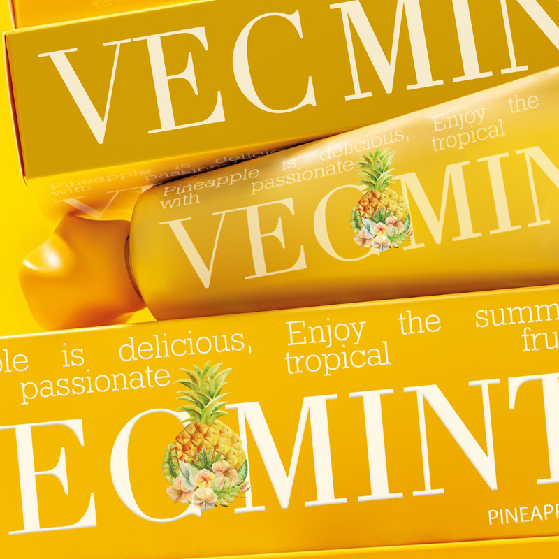 Nhãn riêng ống nhôm làm trắng răng Hydroxyapatite trái cây hơi thở tươi tươi loại bỏ vết bẩn làm trắng kem đánh răng