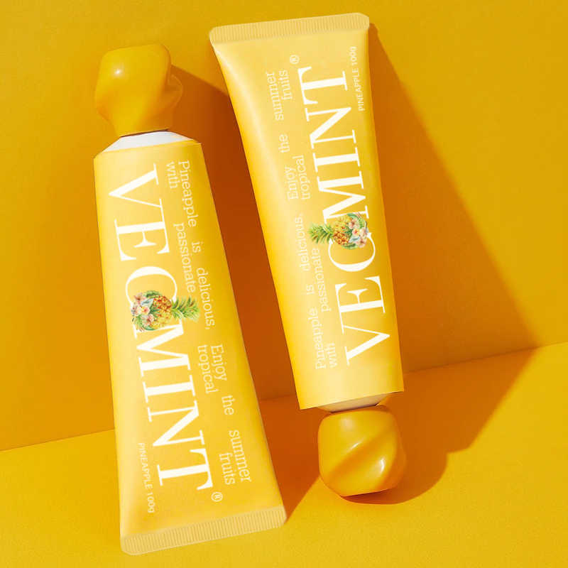 Nhãn riêng ống nhôm làm trắng răng Hydroxyapatite trái cây hơi thở tươi tươi loại bỏ vết bẩn làm trắng kem đánh răng