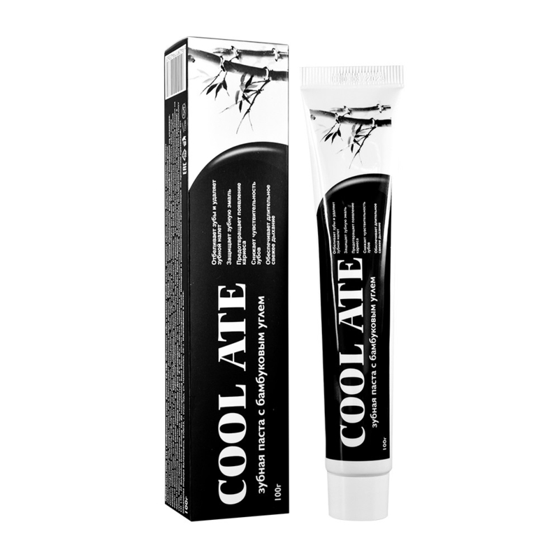 COOL ATE Bamboo Charcoal Toothpaste -Removes stains and Protects Gums 100g Củng cố răng mới mẻ và sạch sẽ