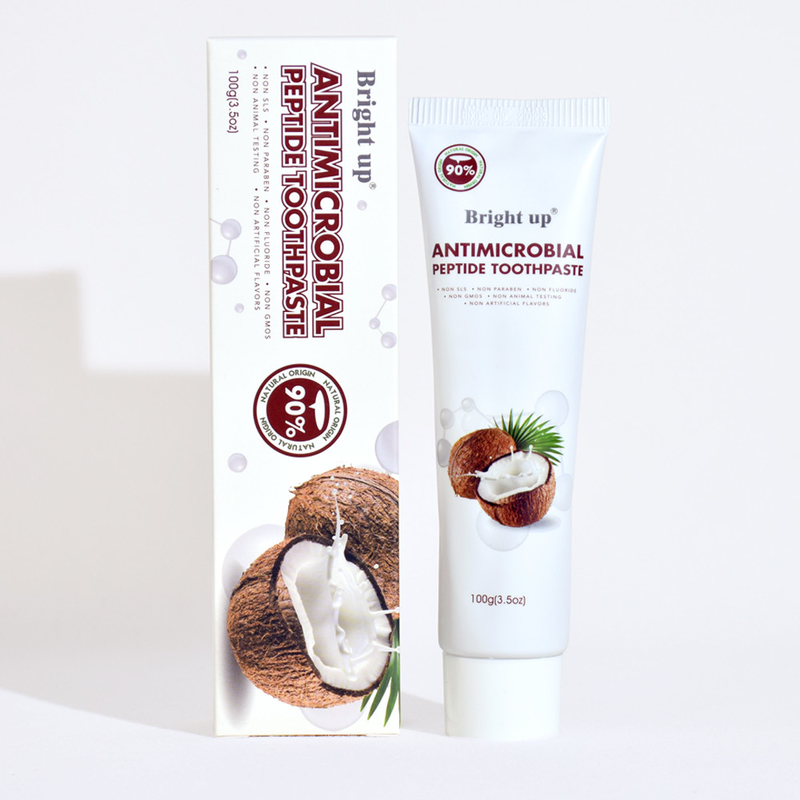 Cao - Chất lượng sáng lên thuốc đánh răng kháng vi khuẩn peptide, 100g (3.5oz) Per Tube dầu dừa bán buôn