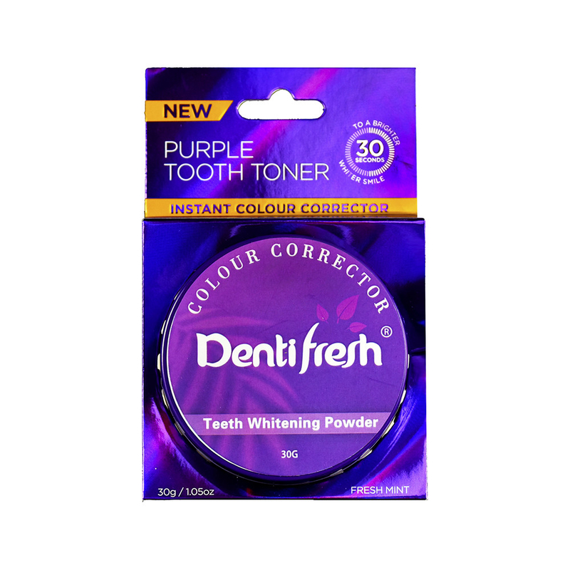 Denti mớiToner răng màu tím mới - Bột làm trắng răng ngay lập tức, 30G
