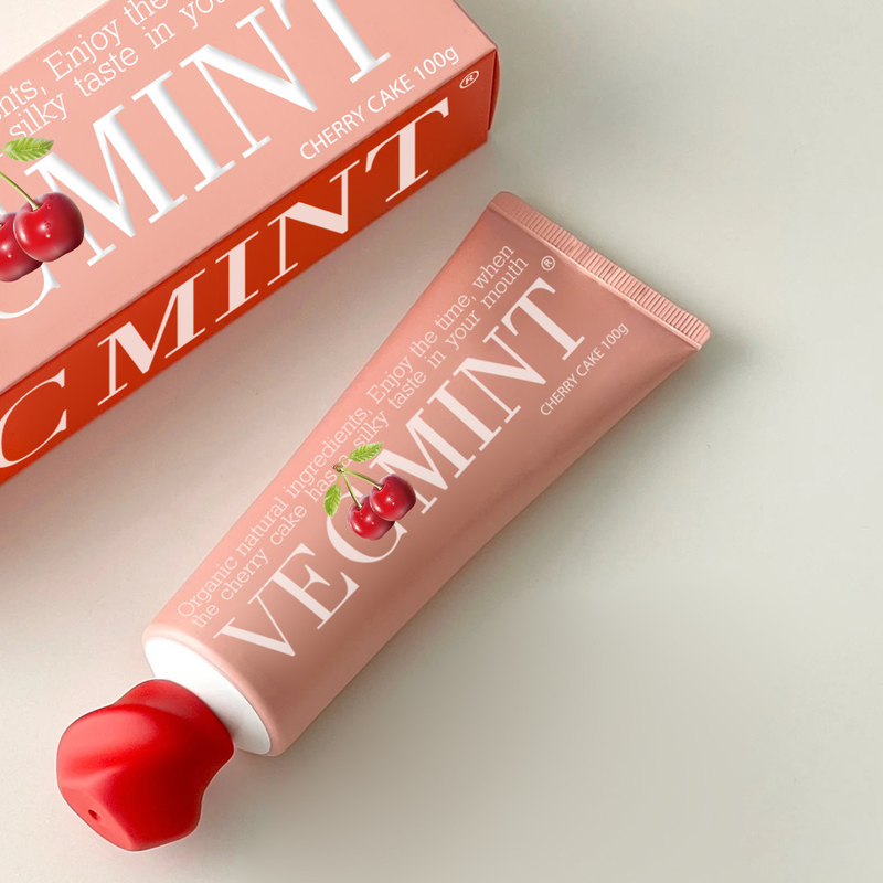 VECMINT Cherry Cake Món kem đánh răng hương vị - Với các thành phần tự nhiên hữu cơ, trải nghiệm uống sữa tuyệt vời