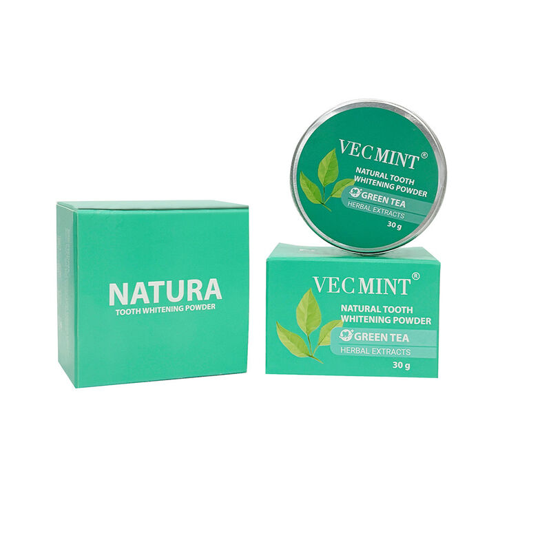 NATURA VECMINT bột làm trắng răng tự nhiên - Trà xanh chiết xuất thảo mộc chăm sóc răng miệng bột làm sáng (30g)