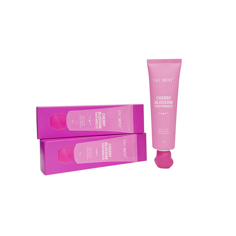 VECMINT 100g Kem đánh răng hương vị hoa anh đào - Chăm sóc răng miệng nhẹ nhàng để sửa chữa răng & hơi thở tươi mới lâu dài, sử dụng hàng ngày Kem không chứa fluoride