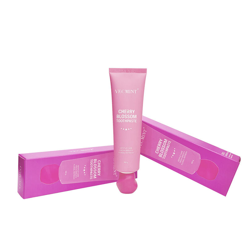VECMINT 100g Kem đánh răng hương vị hoa anh đào - Chăm sóc răng miệng nhẹ nhàng để sửa chữa răng & hơi thở tươi mới lâu dài, sử dụng hàng ngày Kem không chứa fluoride