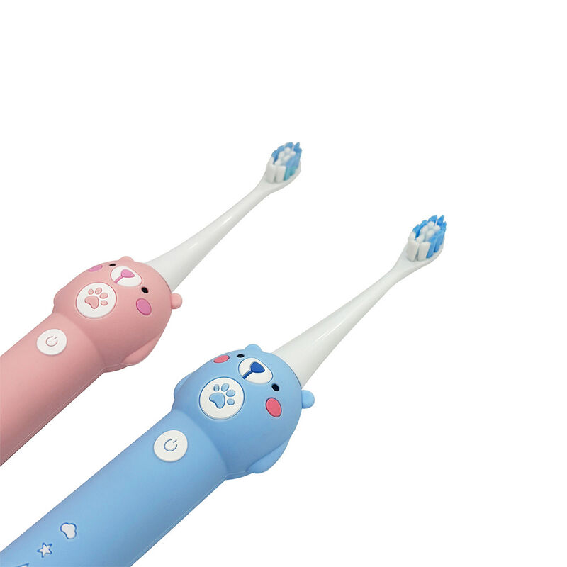 Baby Blue Bear Children Electric Toothbrush - 2 đầu bàn chải (Soft Bristle) Chải đánh răng âm thanh chống nước với 3 chế độ cho trẻ em 3-15 tuổi