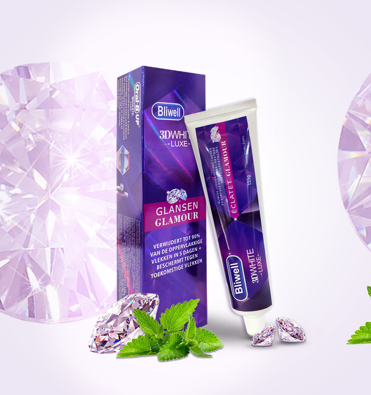 Men an toàn Kem đánh răng trắng 3D rạng rỡ hữu cơ Kem đánh răng hương bạc hà cho người lớn