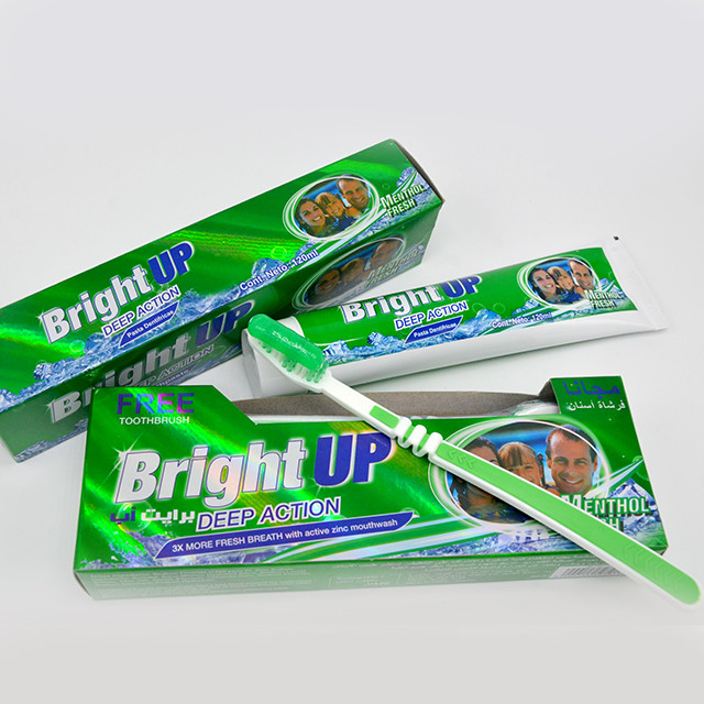 Bright Up Refreshing Hương bạc hà Kem đánh răng Chăm sóc răng miệng Chung với Bàn chải đánh răng Miễn phí