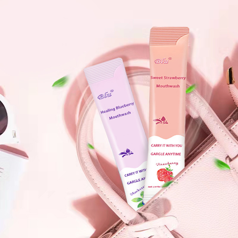 Hương bạc hà Chất lỏng rửa miệng không chứa cồn có túi đựng 10ml Nhãn riêng